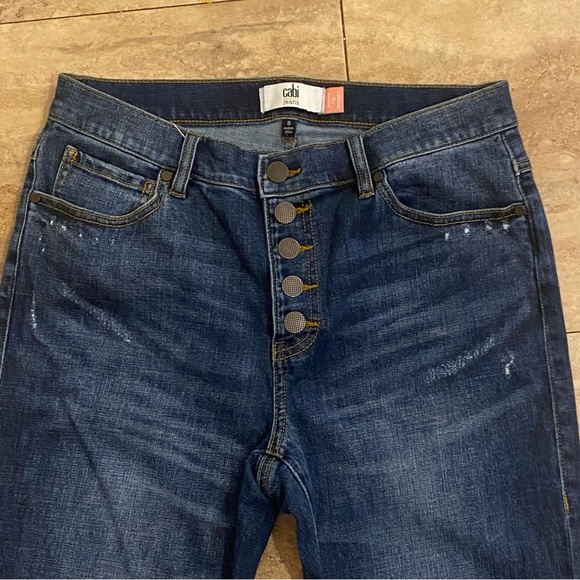 Cabi Button Fly Straight Leg Jeans Women’s 8 Denim Blue Stretch Mid Rise - Picture 8 of 12